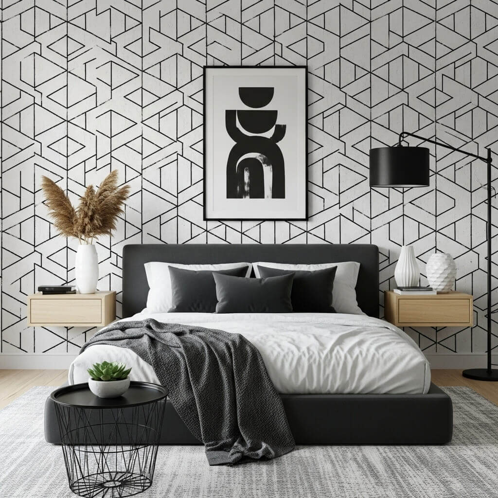 20 Black and White Wallpaper Bedroom Decor Ideas for a Stylish Space