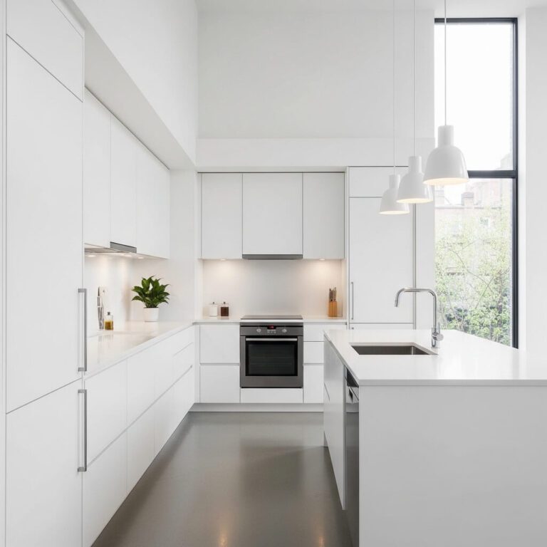 Bright white modern kitchen