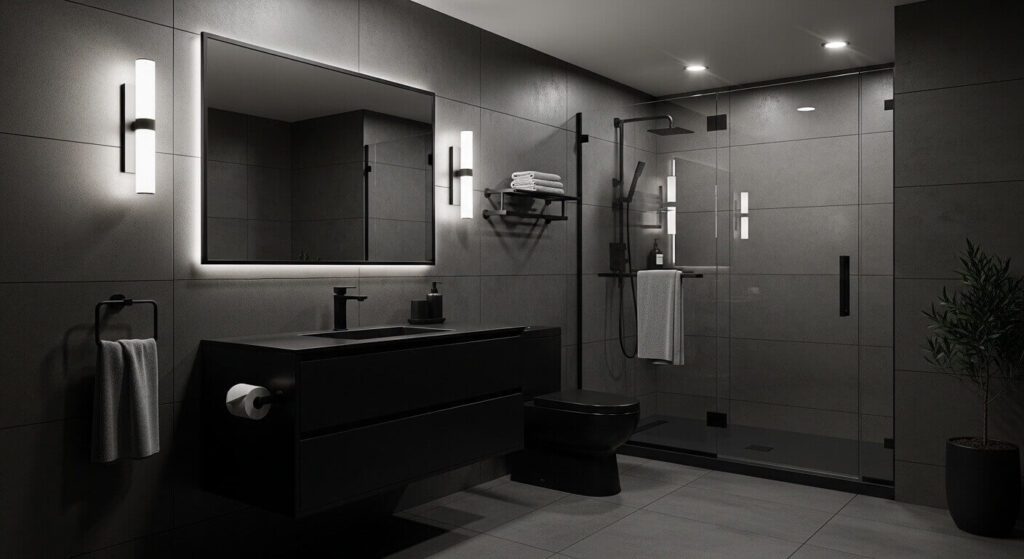 20 Basement Bathroom Ideas With Black Vanity for a Stylish and Functional Space