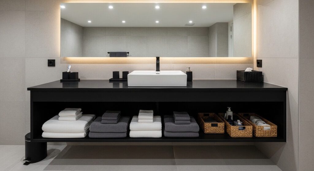 20 Basement Bathroom Ideas With Black Vanity for a Stylish and Functional Space