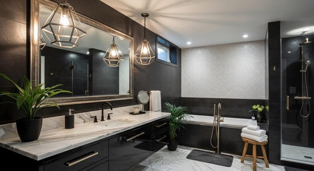 20 Basement Bathroom Ideas With Black Vanity for a Stylish and Functional Space