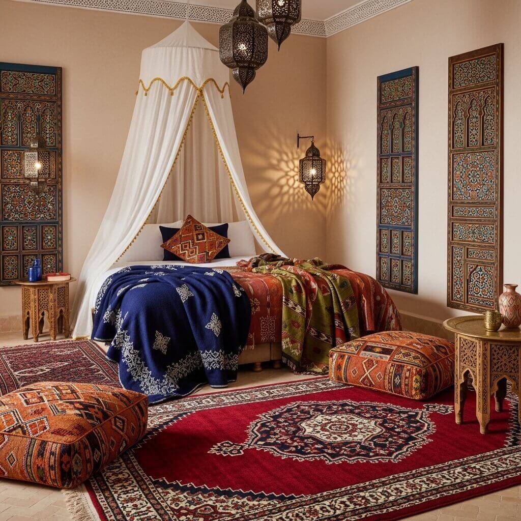 20 Moroccan Style Interior Design Bedroom Ideas for a Warm and Exotic Space