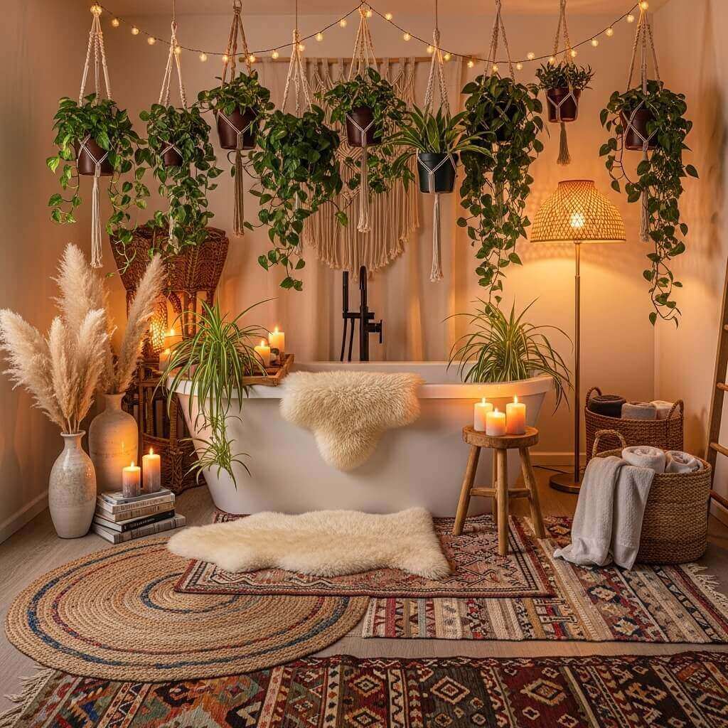 20 Maximalist Boho Bathroom Decor Ideas for a Vibrant and Stylish Space