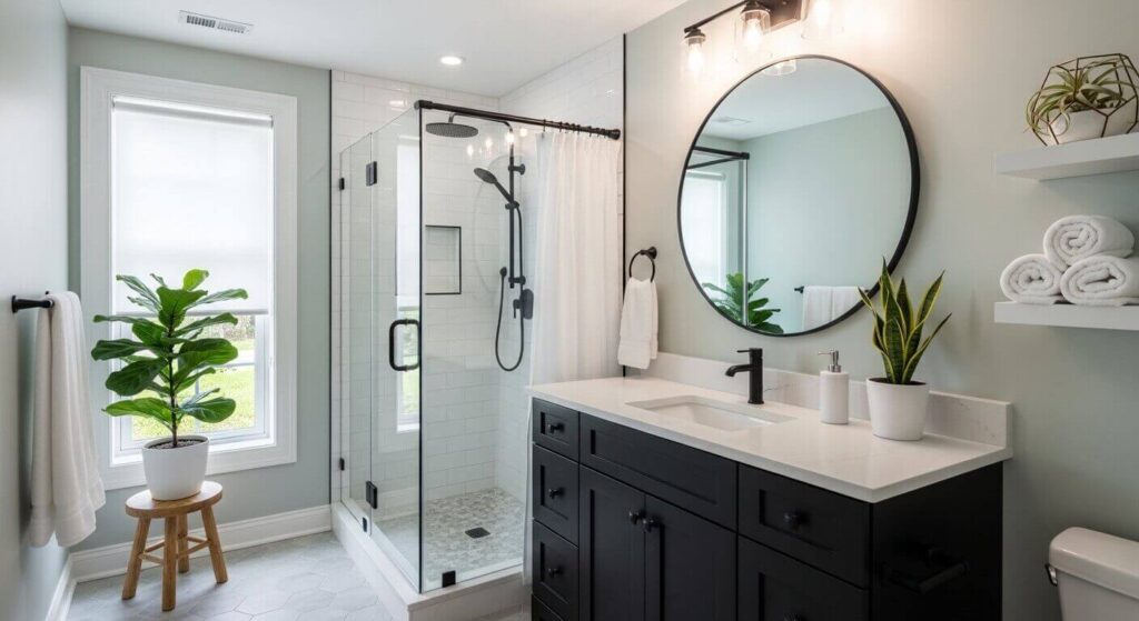 20 Basement Bathroom Ideas With Black Vanity for a Stylish and Functional Space