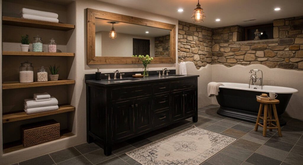 20 Basement Bathroom Ideas With Black Vanity for a Stylish and Functional Space